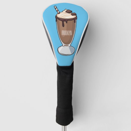 Cartoon van chocolade-mokshake golfheadcover (Voorkant)