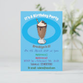 Cartoon van chocolade-mokshake kaart (Staand voorkant)