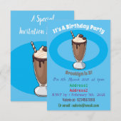 Cartoon van chocolade-mokshake kaart (Voorkant / Achterkant)