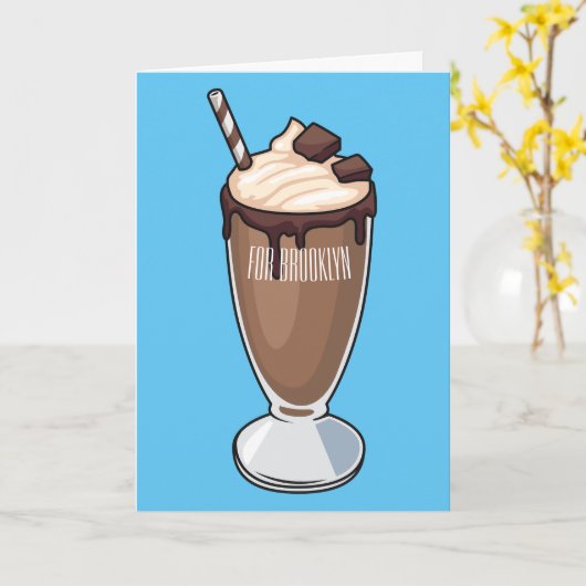 Cartoon van chocolade-mokshake kaart (Gele Bloem)