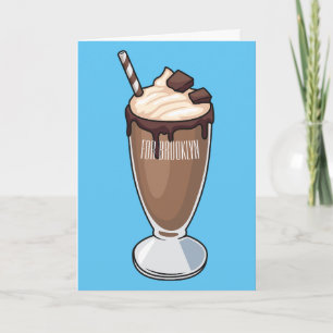 Cartoon van chocolade-mokshake kaart