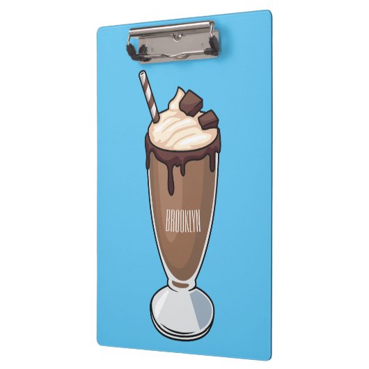Cartoon van chocolade-mokshake klembord (Links)