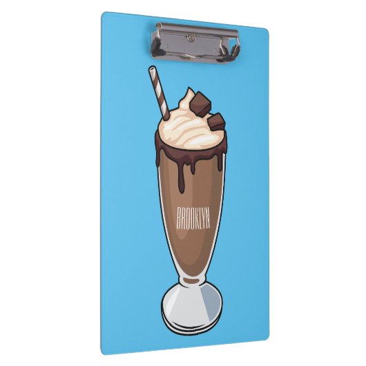 Cartoon van chocolade-mokshake klembord (Rechts)