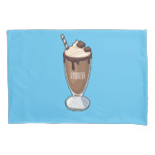 Cartoon van chocolade-mokshake kussensloop (Voorkant)