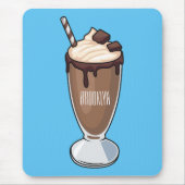 Cartoon van chocolade-mokshake muismat (Voorkant)