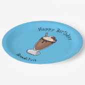 Cartoon van chocolade-mokshake papieren bordje (Gekanteld)