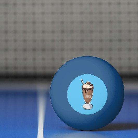 Cartoon van chocolade-mokshake pingpongbal (Net)