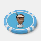Cartoon van chocolade-mokshake poker chips (Enkel)
