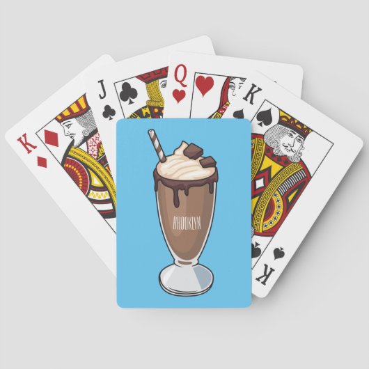 Cartoon van chocolade-mokshake pokerkaarten (Achterkant)