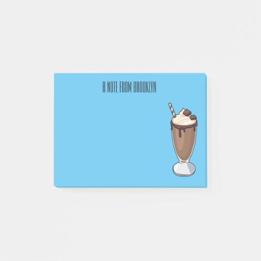 Cartoon van chocolade-mokshake post-it® notes (Voorkant)