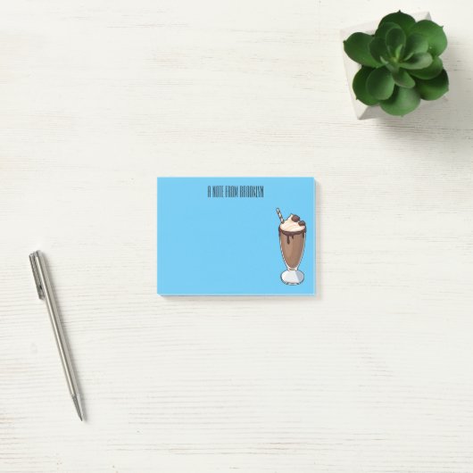 Cartoon van chocolade-mokshake post-it® notes (Kantoor)