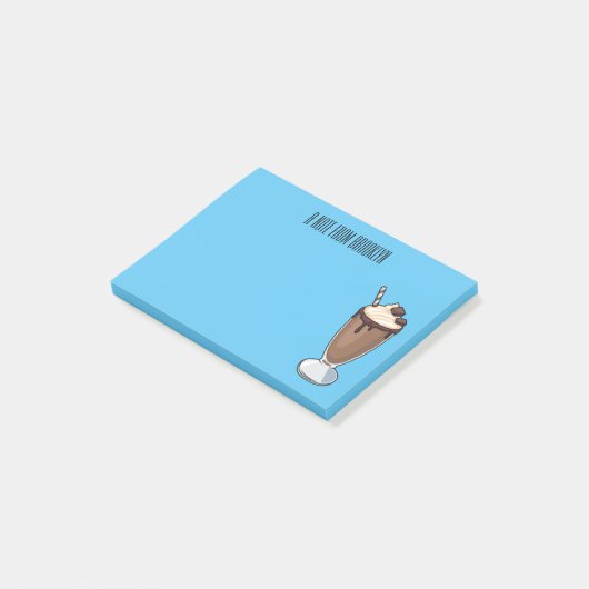Cartoon van chocolade-mokshake post-it® notes (Schuin)