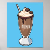 Cartoon van chocolade-mokshake poster (Voorkant)