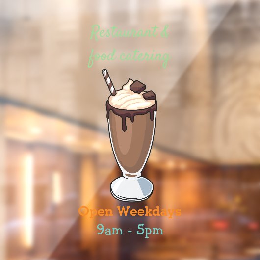 Cartoon van chocolade-mokshake raamsticker (Vel 2)