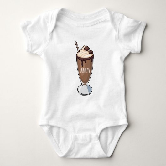 Cartoon van chocolade-mokshake romper (Voorkant)