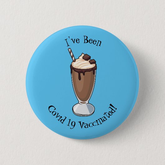 Cartoon van chocolade-mokshake ronde button 5,7 cm (Voorkant)