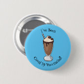 Cartoon van chocolade-mokshake ronde button 5,7 cm (Voorkant /achterkant)