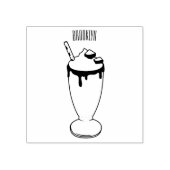 Cartoon van chocolade-mokshake rubberstempel (Afrduk)