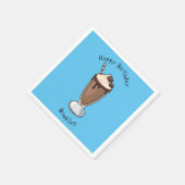 Cartoon van chocolade-mokshake servet (Hoek)