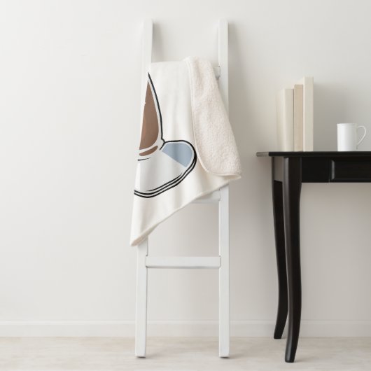 Cartoon van chocolade-mokshake sherpa deken (In situ)