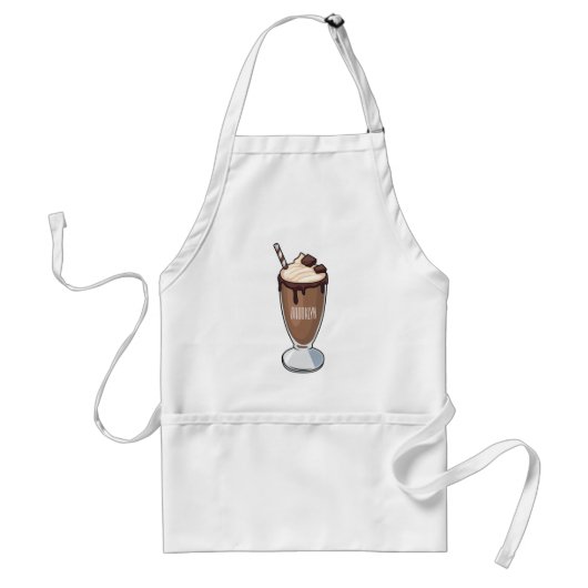 Cartoon van chocolade-mokshake standaard schort (Voorkant)