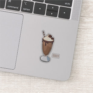 Cartoon van chocolade-mokshake sticker