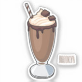 Cartoon van chocolade-mokshake sticker (Voorkant)