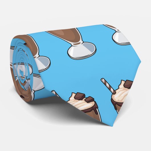 Cartoon van chocolade-mokshake stropdas (Opgerold)