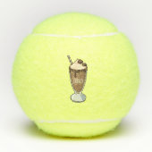 Cartoon van chocolade-mokshake tennisballen (Voorkant)