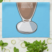 Cartoon van chocolade-mokshake theedoek (Gevouwen)