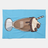 Cartoon van chocolade-mokshake theedoek (Horizontaal)