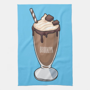 Cartoon van chocolade-mokshake theedoek