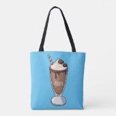 Cartoon van chocolade-mokshake tote bag (Achterkant)
