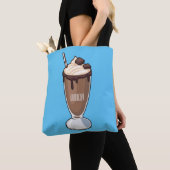 Cartoon van chocolade-mokshake tote bag (Dichtbij)