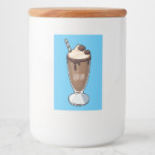 Cartoon van chocolade-mokshake voedselcontainer etiket (Voorkant)