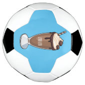 Cartoon van chocolade-mokshake voetbal (Gedraaid)