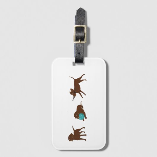 cartoon van chocoladelab bagagelabel (Voorkant (verticaal))