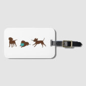 cartoon van chocoladelab bagagelabel (Voorkant (horizontaal))