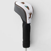 cartoon van chocoladelab golfheadcover (Schuin)