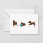 cartoon van chocoladelab notitiekaartje (Voorkant)