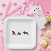 cartoon van chocoladelab papieren bordje (Feest)