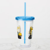 Cartoon van Crawler-graafmachine Acryl Drinkbeker (Rechts)
