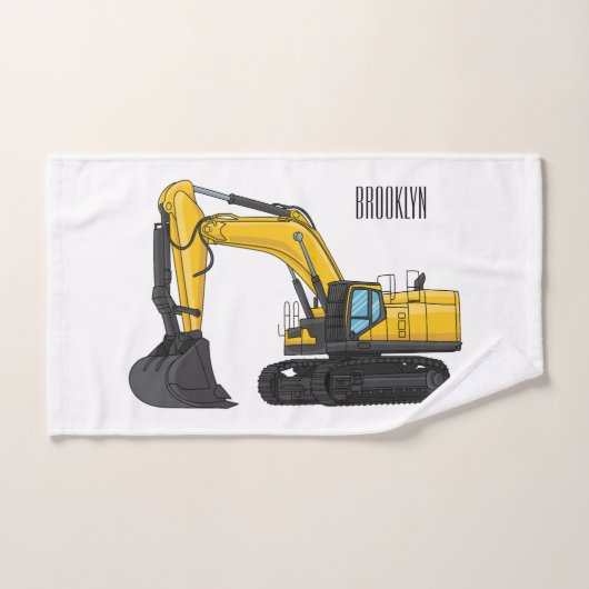 Cartoon van Crawler-graafmachine Bad Handdoek (Handdoek)