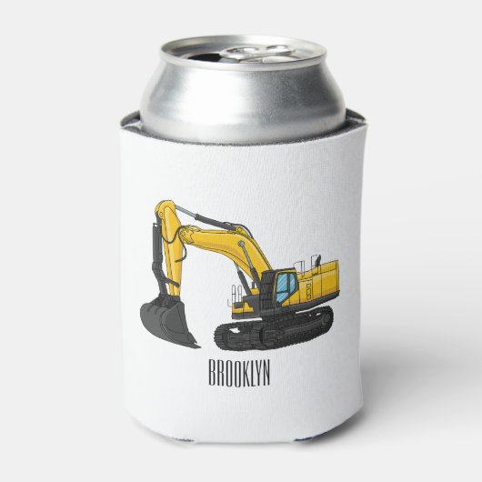 Cartoon van Crawler-graafmachine Blikjeskoeler (Blikje Voorkant)