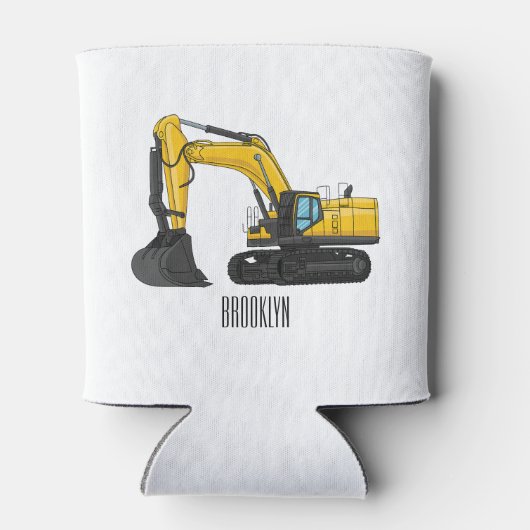 Cartoon van Crawler-graafmachine Blikjeskoeler (Achterkant)