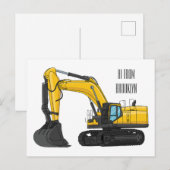 Cartoon van Crawler-graafmachine Briefkaart (Voorkant / Achterkant)