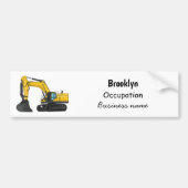 Cartoon van Crawler-graafmachine Bumpersticker (Voorkant)