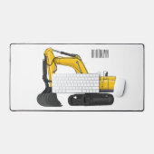 Cartoon van Crawler-graafmachine Bureaumat (Keyboard & Muis)