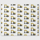 Cartoon van Crawler-graafmachine Cadeaupapier (Vlak)