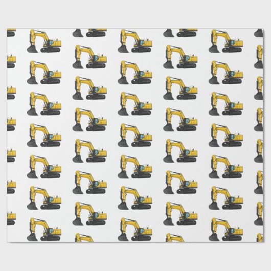 Cartoon van Crawler-graafmachine Cadeaupapier (Vlak)